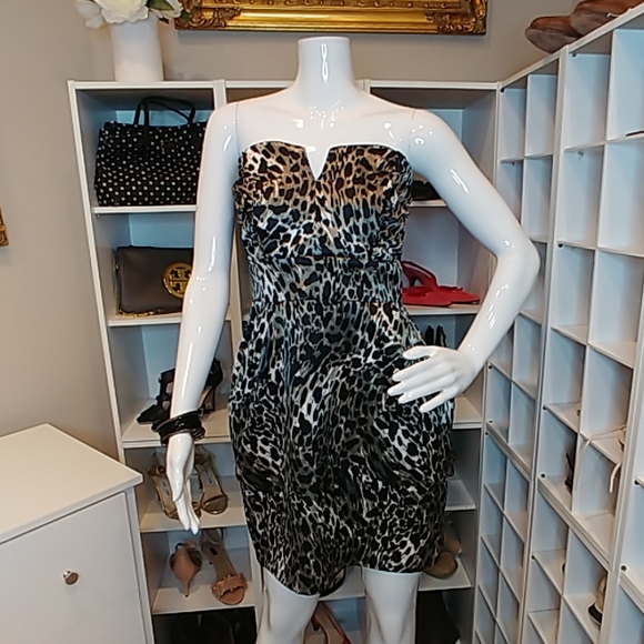 WISHES WISHES WISHES JUNIORS LEOPARD PRINT DRESS 7 - Picture 2 of 5